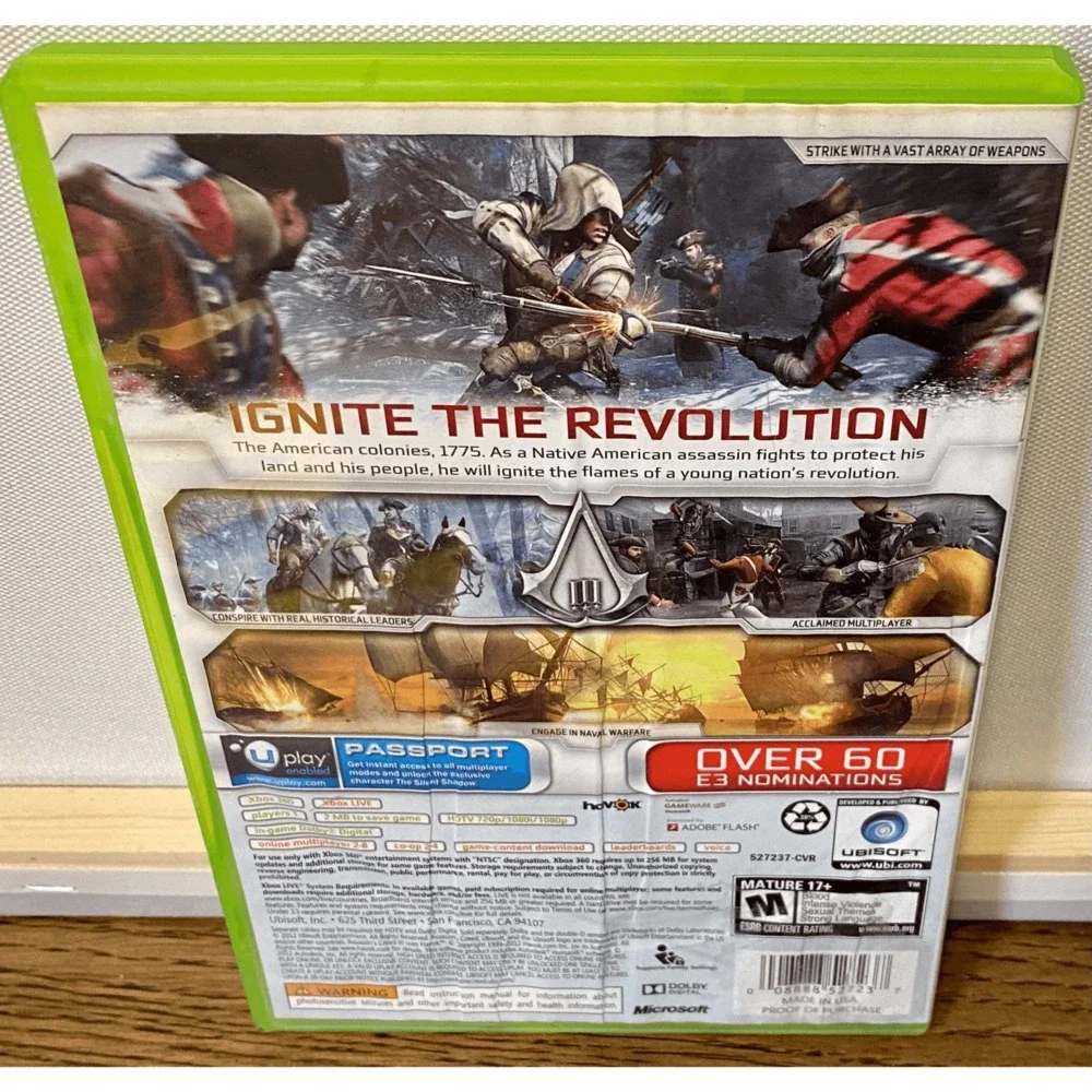 Assassin's Creed III (Microsoft Xbox 360, 2012) 2 Discs